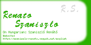 renato szaniszlo business card