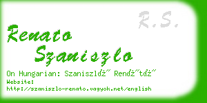 renato szaniszlo business card